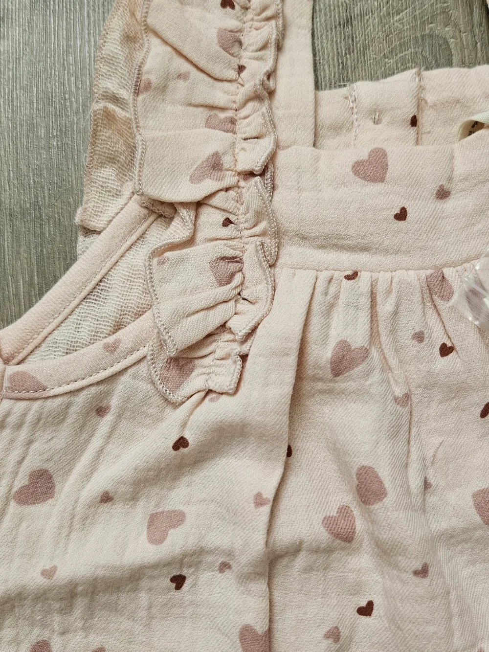 Quincy Mae Pink Heart Ruffle Romper - Baby Girls
